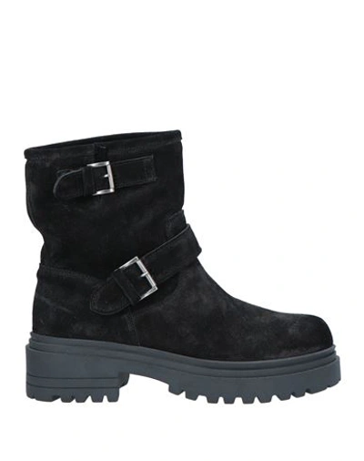 La Bottega Dell'artigiano Woman Ankle Boots Black Size 10 Leather