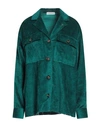 Manuel Ritz Woman Shirt Emerald Green Size 4 Cotton, Viscose, Elastane