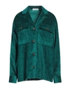 Manuel Ritz Woman Shirt Emerald Green Size 4 Cotton, Viscose, Elastane In Green