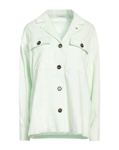 Manuel Ritz Woman Shirt Light Green Size 6 Cotton, Viscose, Elastane