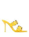 Alexander Mcqueen Woman Sandals Yellow Size 11 Soft Leather In Yellow