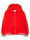 Burberry Sweatshirt With Hood And Zip Closure In Cotton Jersey With University Logo Lettering Prints On The B In Red