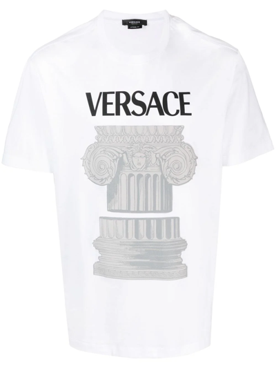 Versace White 'la Colonna' T-shirt