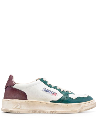 Autry Super Vintage Sneakers In Used Leather In Multicolor
