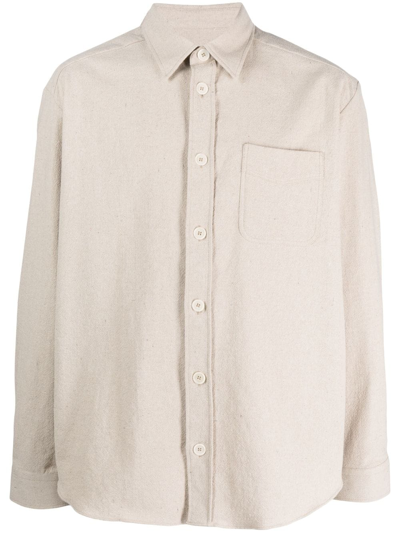 Apc 棉混纺长袖衬衫 In Beige