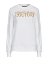 Versace Jeans Couture Woman Sweatshirt White Size S Cotton, Elastane