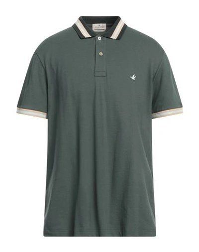 Brooksfield Man Polo Shirt Military Green Size 48 Cotton, Elastane