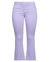 Nenette Woman Pants Mauve Size 32 Cotton, Elastomultiester, Elastane In Purple