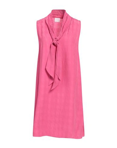 Merci .., Woman Mini Dress Fuchsia Size 8 Acetate, Viscose In Pink