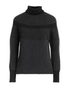 Alpha Studio Woman Turtleneck Black Size 10 Synthetic Fibers, Alpaca Wool, Wool, Cotton, Cashmere