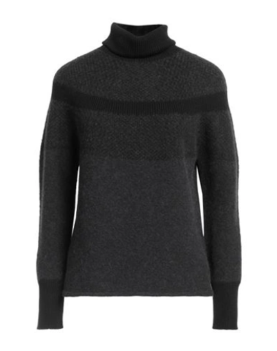 Alpha Studio Woman Turtleneck Black Size 10 Synthetic Fibers, Alpaca Wool, Wool, Cotton, Cashmere