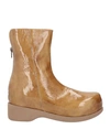 Patrizia Bonfanti Woman Ankle Boots Camel Size 8 Soft Leather In Beige