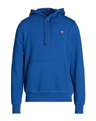 Tommy Hilfiger Man Sweatshirt Bright Blue Size S Cotton, Recycled Polyester In Blue