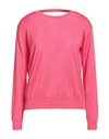 Roberto Collina Woman Sweater Fuchsia Size L Merino Wool In Pink