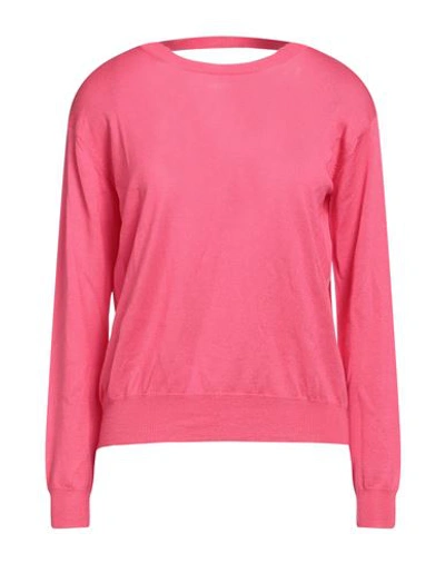Roberto Collina Woman Sweater Fuchsia Size L Merino Wool In Pink
