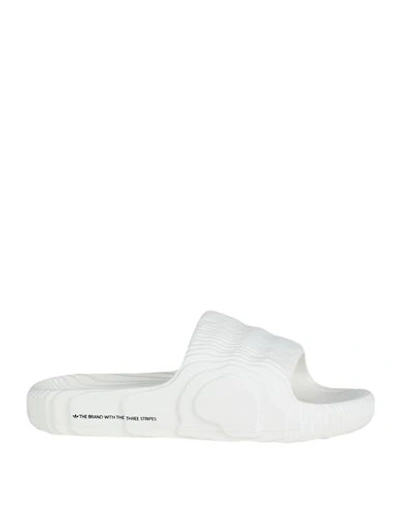 Adidas Originals Adilette 22 Slide Sandals In Crystal White/crystal White/black