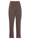 Dixie Woman Pants Dark Brown Size L Polyester, Elastane In Brown