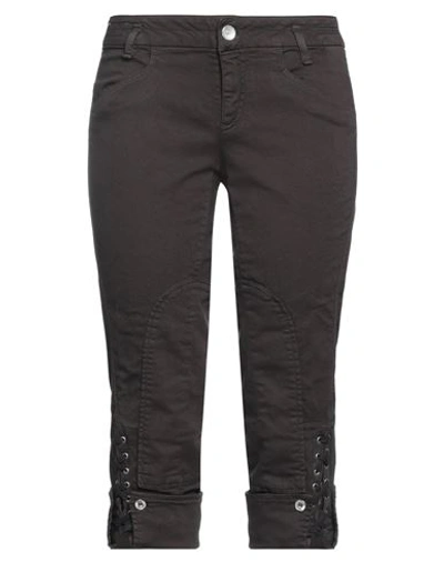 Jacob Cohёn Woman Cropped Pants Dark Brown Size 32 Cotton, Elastane In Brown