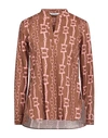 Caliban Woman Blouse Brown Size 12 Viscose, Elastane In Brown