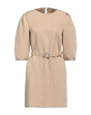 Vicolo Woman Mini Dress Beige Size M Polyester, Elastane