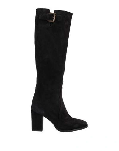 Anna F . Woman Knee Boots Black Size 7.5 Soft Leather
