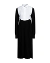 European Culture Woman Midi Dress Black Size M Wool, Viscose, Polyamide, Cashmere