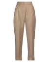 Peserico Woman Pants Camel Size 12 Virgin Wool, Polyamide, Metallic Fiber In Beige