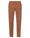 White Sand Man Pants Camel Size 34 Cotton, Elastane In Beige