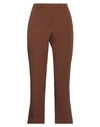 Seventy Sergio Tegon Woman Pants Brown Size 6 Polyester, Elastane