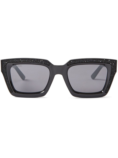 Jimmy Choo Megs/s 方框太阳眼镜 In Black