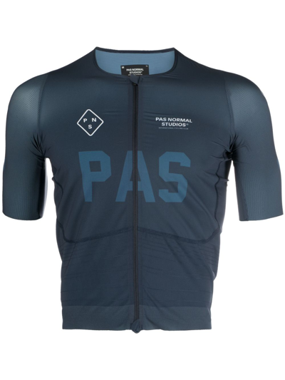 Pas Normal Studios Pas Jersey Logo-print Performance T-shirt In Blue