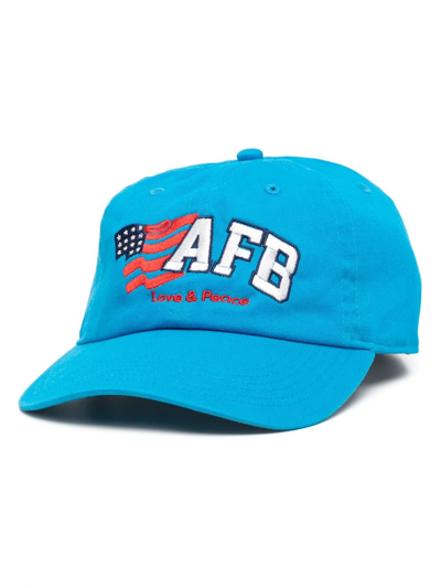 Afb Flag Logo-embroidered Cotton Cap In Blue