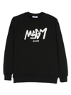 Msgm Teen Boys Black Cotton Sweatshirt In Black
