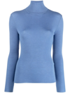 P.a.r.o.s.h Roll-neck Ribbed Wool Jumper In Blue