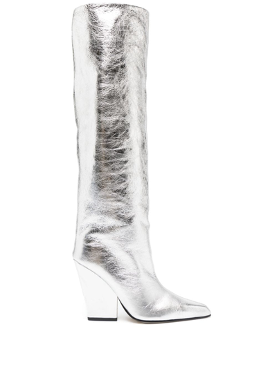 Paris Texas Silver Jane 100mm Metallic Boots