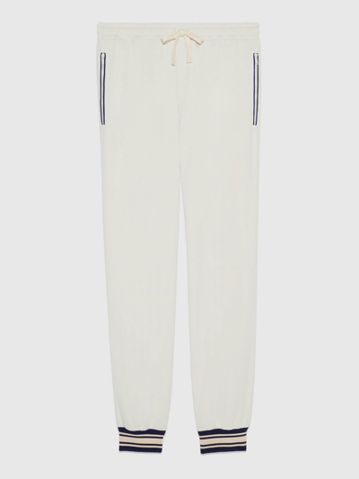 Gucci Logo-patch Striped-detailing Track Pants In White