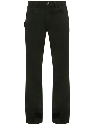Jw Anderson Logo-patch Cotton Trousers In Black