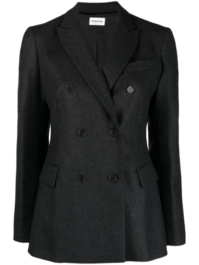 P.a.r.o.s.h Notched-lapels Double-breasted Blazer In Anthracite