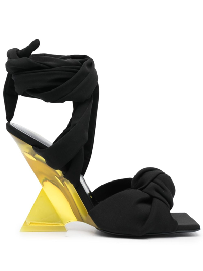 Attico Duse 85mm Sculpted-heel Sandals In Black
