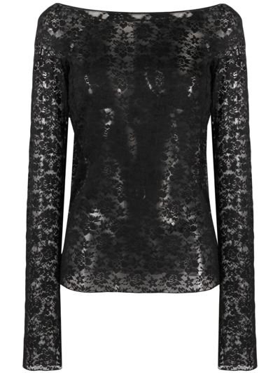 Rotate Birger Christensen Lace Top In Black  