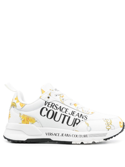 Versace Jeans Couture Baroque-pattern Low-top Sneakers In White