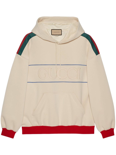 Gucci Neoprene Sweatshirt With Web In Beige