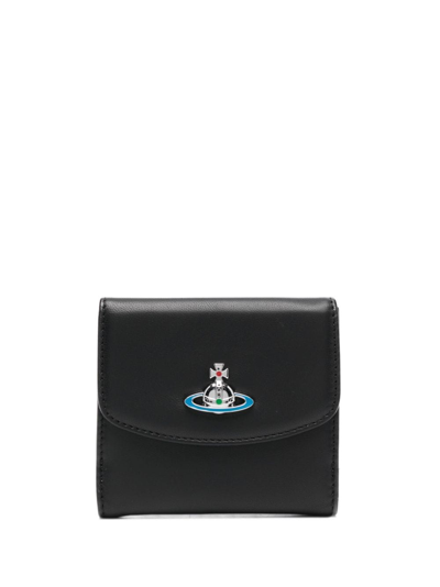 Vivienne Westwood Small Emma Leather Wallet In Black