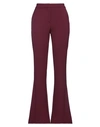 Simona Corsellini Woman Pants Burgundy Size 8 Polyester, Viscose, Cotton, Elastane In Red