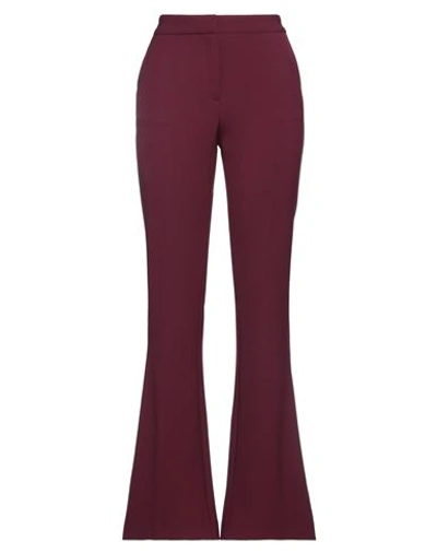 Simona Corsellini Woman Pants Burgundy Size 8 Polyester, Viscose, Cotton, Elastane In Red
