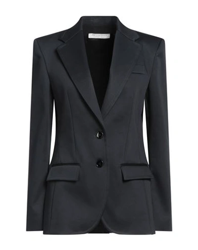 Philosophy Di Lorenzo Serafini Woman Blazer Navy Blue Size 6 Cotton, Elastane In Navy Blue