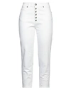 Roy Rogers Roÿ Roger's Woman Cropped Pants White Size 26 Cotton, Elastane