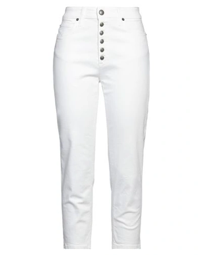 Roy Rogers Roÿ Roger's Woman Cropped Pants White Size 26 Cotton, Elastane In White