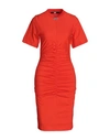 Karl Lagerfeld Ruched Midi T-shirt Dress In Tomato Red