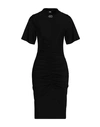 Karl Lagerfeld Ruched T-shirt Dress Woman Midi Dress Black Size Xl Cotton In Black